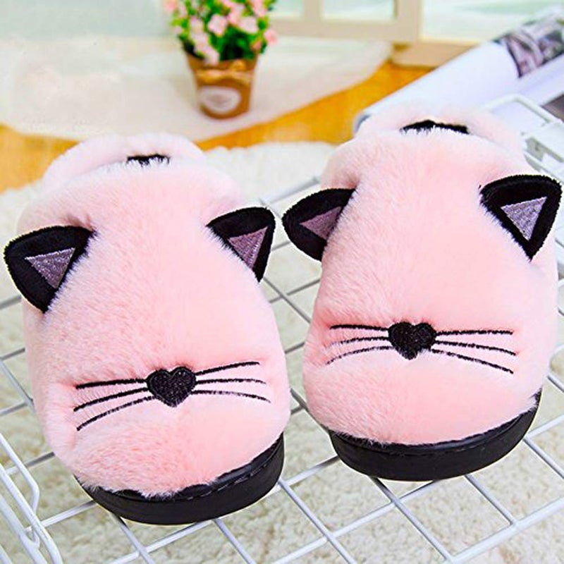 Anddyam Kids Family Cute Cat Household Anti-Slip Indoor Home Slippers for Girls and Boys (10-11 Little Kid, Pink, 10) - Image 3